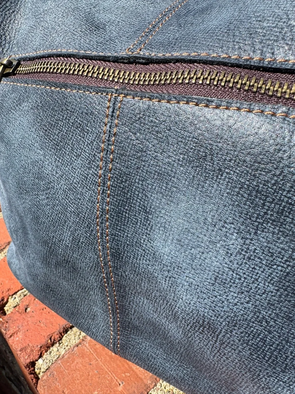 Patricia Nash Elia Hobo Blue Leather Shoulder Bag